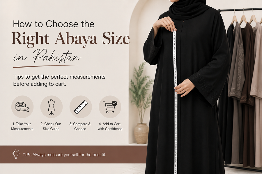 How to Choose the Right Abaya Size in Pakistan | Zainab Designer Abaya