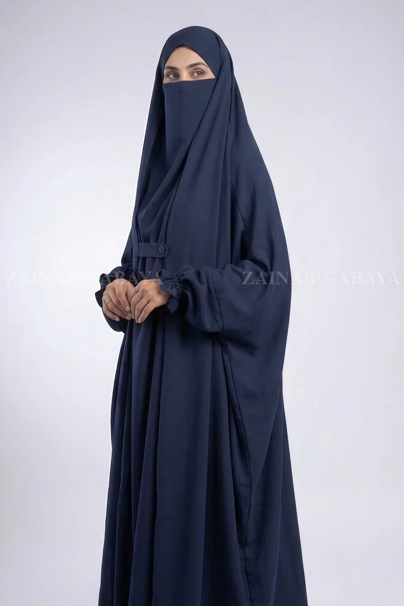 Navy Colored Nigar Jilbab for Women OL-1081