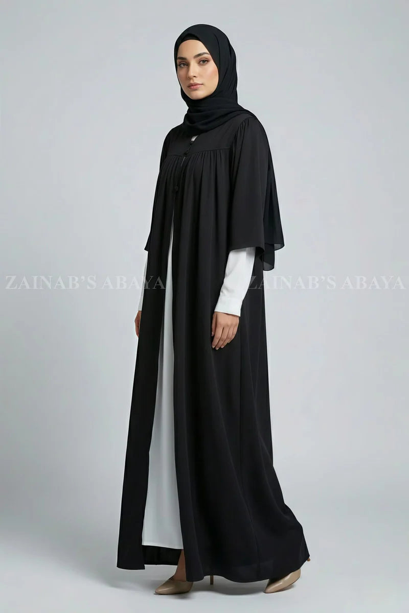 Nida Black Teacher Gown Abaya OL-1160 additional product view 2 | Zainab Designer Abaya