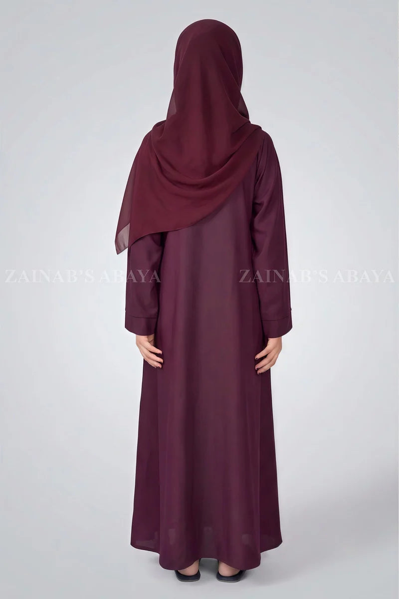 Nida Simple Front Open Abaya for Kids OL-0753 – product view 1 | Zainab Designer Abaya