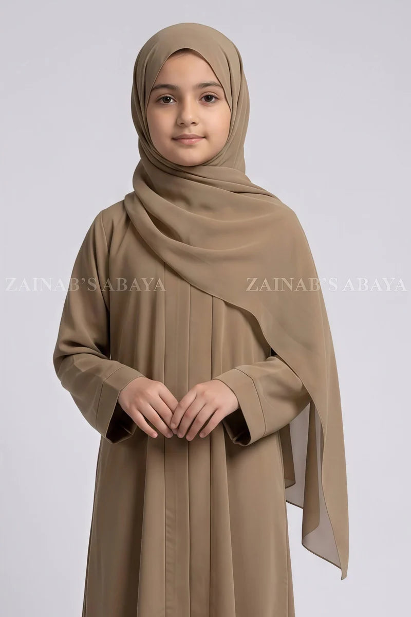 Nida Colored Front Open Abaya for kids OL 753 – product view 1 | Zainab Designer Abaya