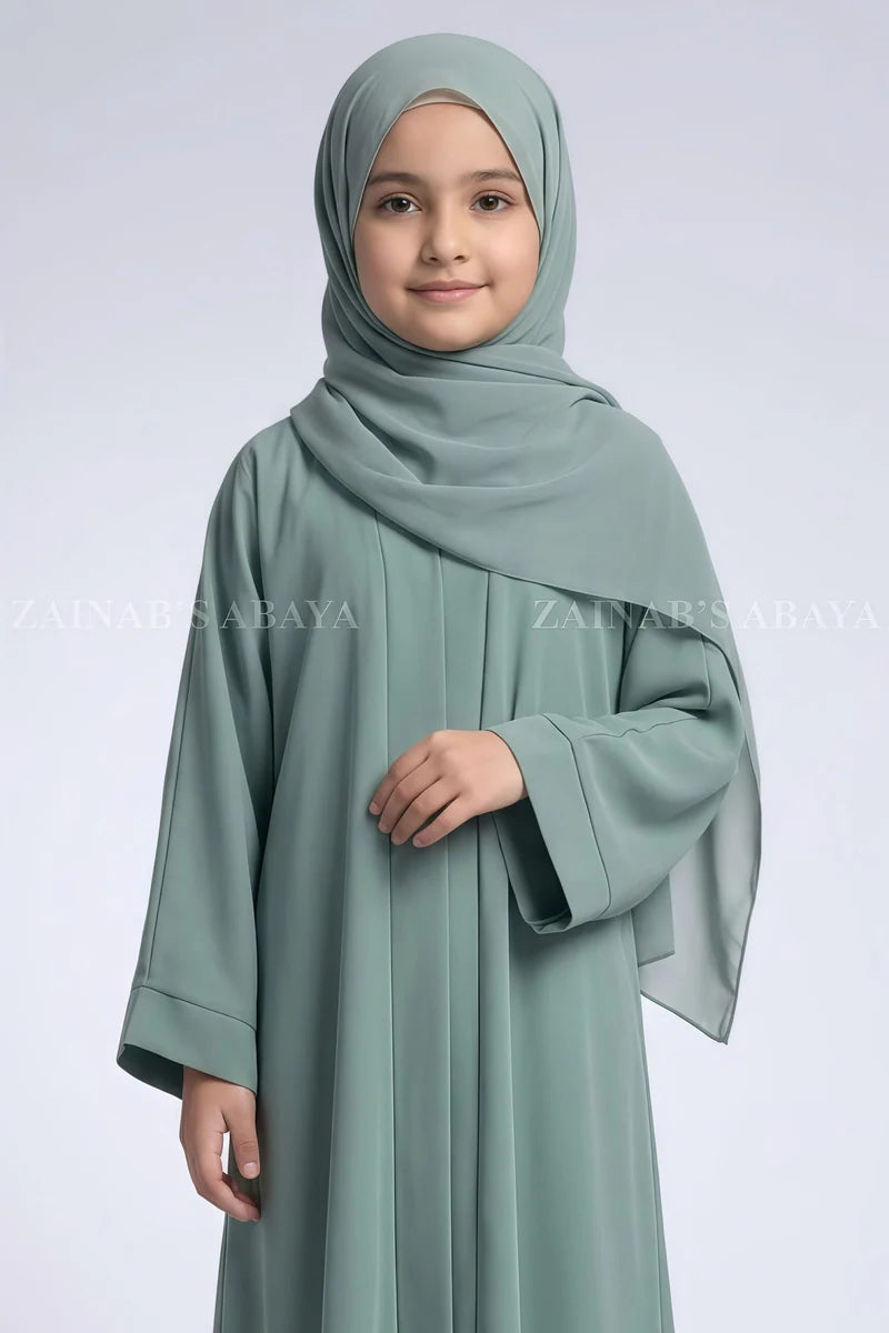 Colored Front Open Abaya for Kids OL-753 – product view 1 | Zainab Designer Abaya