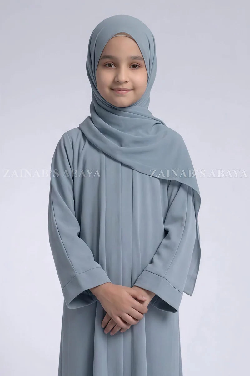 Colored Front Open Abaya in Nida Fabric For Kids OL-753 – product view 2 | Zainab Designer Abaya