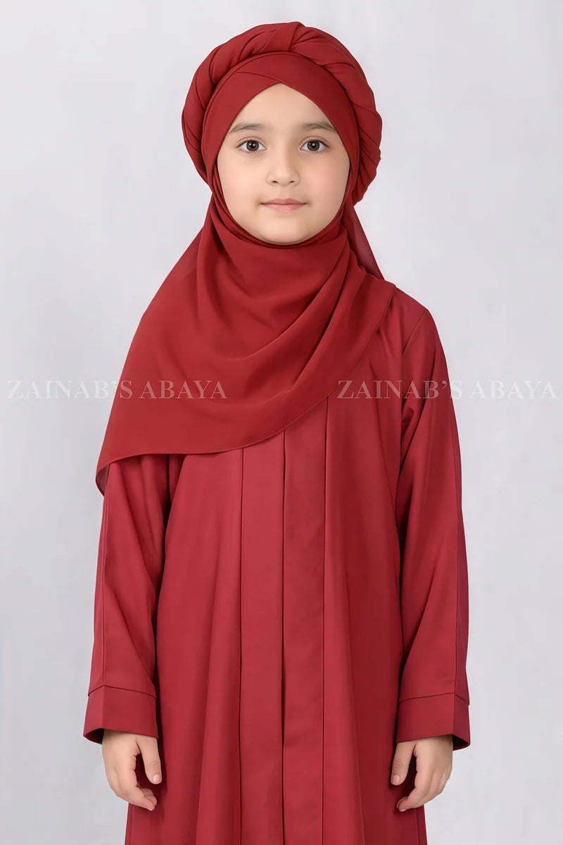 Color Front Open Abaya Style for Kids in Nida Fabric OL-753 – product view 2 | Zainab Designer Abaya