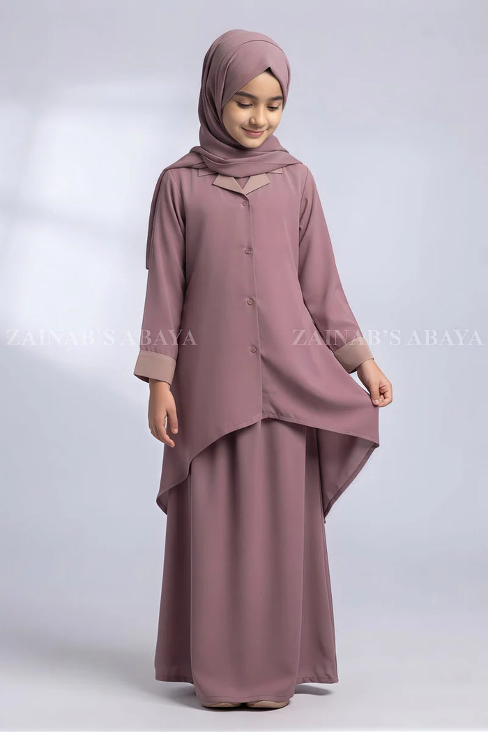 Kids Coat Collar Co-Ord Set Abaya J 126 – product view 1 | Zainab Designer Abaya