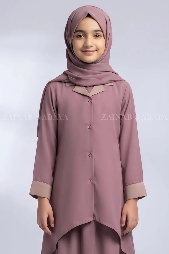 Kids Coat Collar Co-Ord Set Abaya J 126 – product view 2 | Zainab Designer Abaya