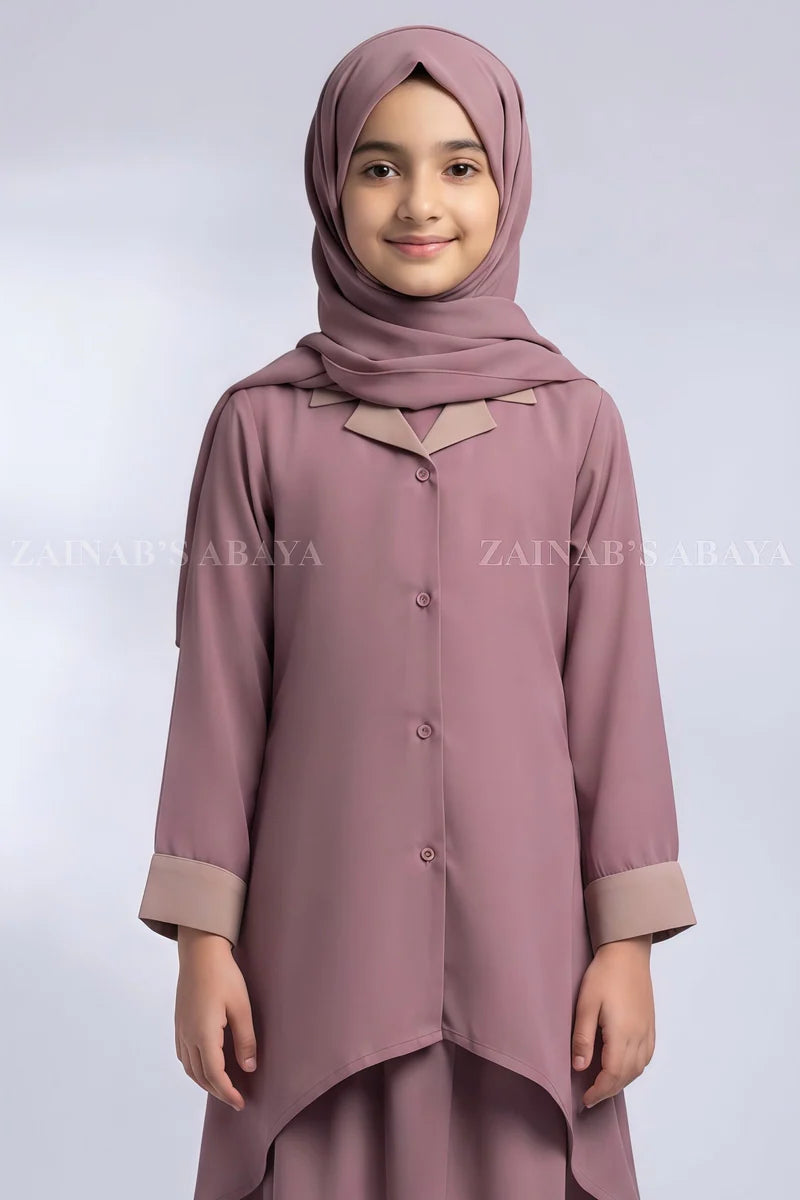Kids Coat Collar Co-Ord Set Abaya J 126 – product view 2 | Zainab Designer Abaya