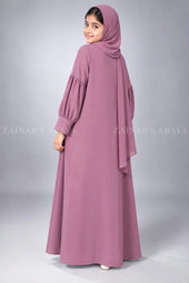 Colored Pleated Maxi Abaya for Kids J 121 – product view 2 | Zainab Designer Abaya