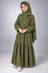 Colored Pleated Maxi Abaya for Kids J 121 – product view 11 | Zainab Designer Abaya