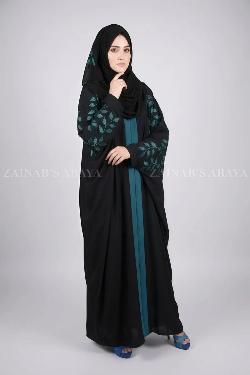 New Nida Front Open Kaftan Abaya with Embroidery 0842