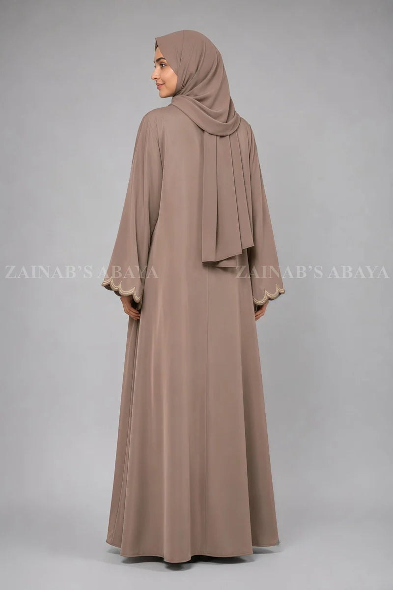 Navy Blue Front Open Abaya with Embroidery OL-1089 product view 11 | Zainab Designer Abaya