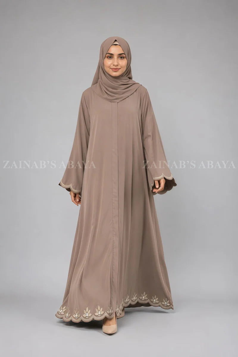 Navy Blue Front Open Abaya with Embroidery  OL-1089 product view 13 | Zainab Designer Abaya