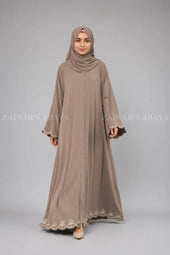 Navy Blue Front Open Abaya with Embroidery  OL-1089 product view 13 | Zainab Designer Abaya