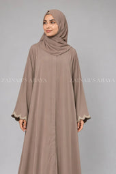 Navy Blue Front Open Abaya with Embroidery OL-1089 product view 12 | Zainab Designer Abaya