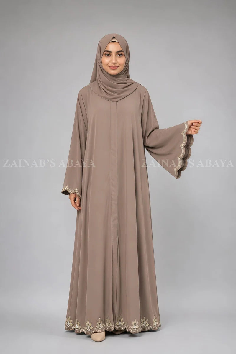 Navy Blue Front Open Abaya with Embroidery OL-1089 product view 7 | Zainab Designer Abaya