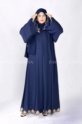 Navy Blue Front Open Abaya with Embroidery OL-1089 product view 8 | Zainab Designer Abaya