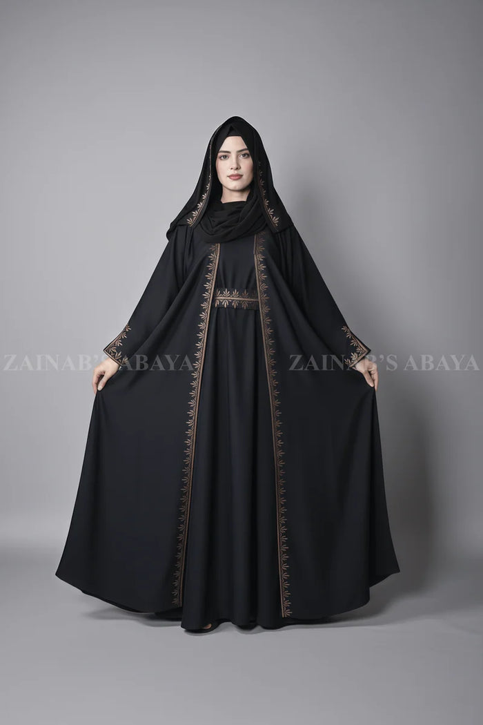 Nida Maxi Abaya for Women with Embroidered Upper OL-1112 product view 2 | Zainab Designer Abaya