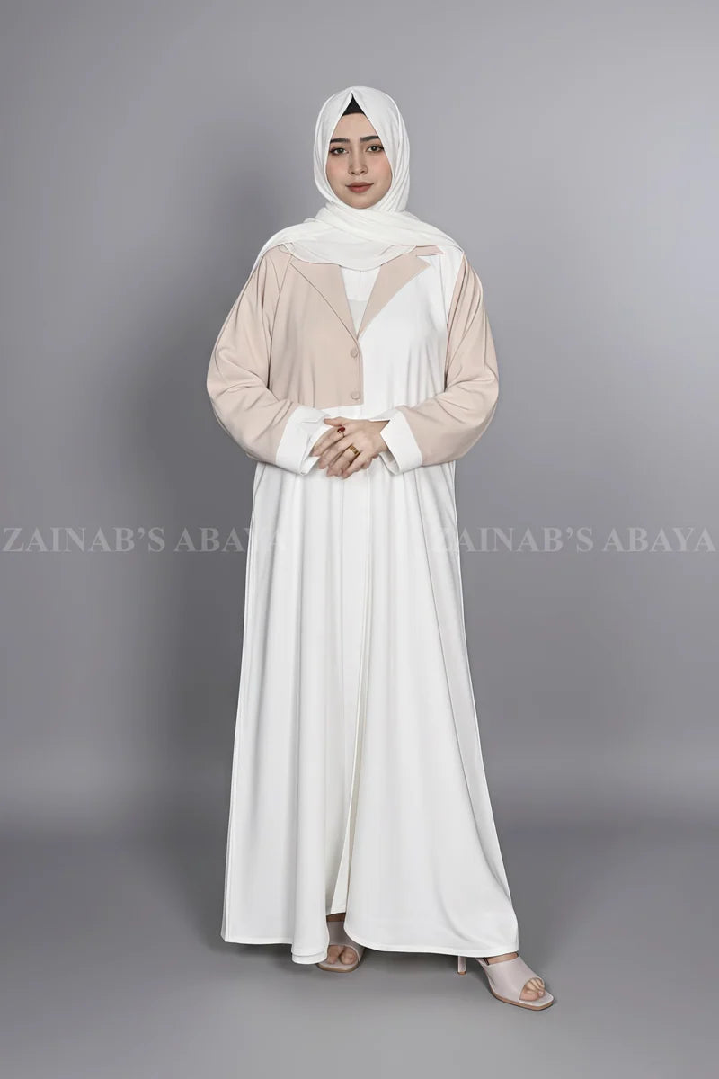 Nida Coat Style Abaya for Women OL-1116 – Off White – additional product view | Zainab Designer Abaya