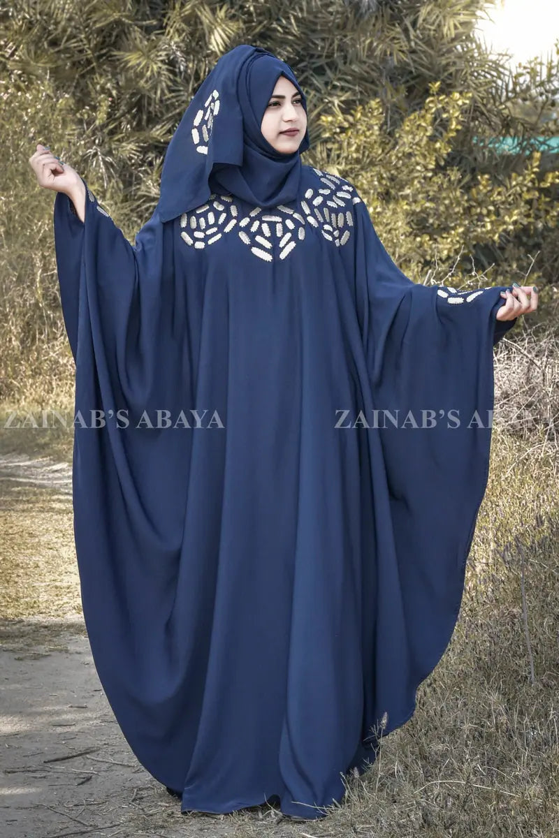 Navy Kaftan Abaya with Embroidery OL-262 – OL-0262 – product view 1 | Zainab Designer Abaya