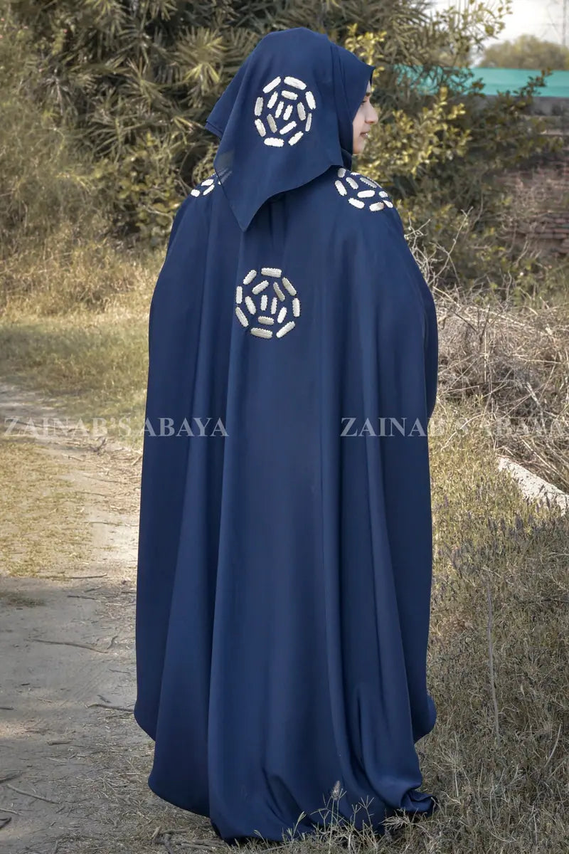 Navy Kaftan Abaya with Embroidery OL-262 – OL-0262 – product view 2 | Zainab Designer Abaya