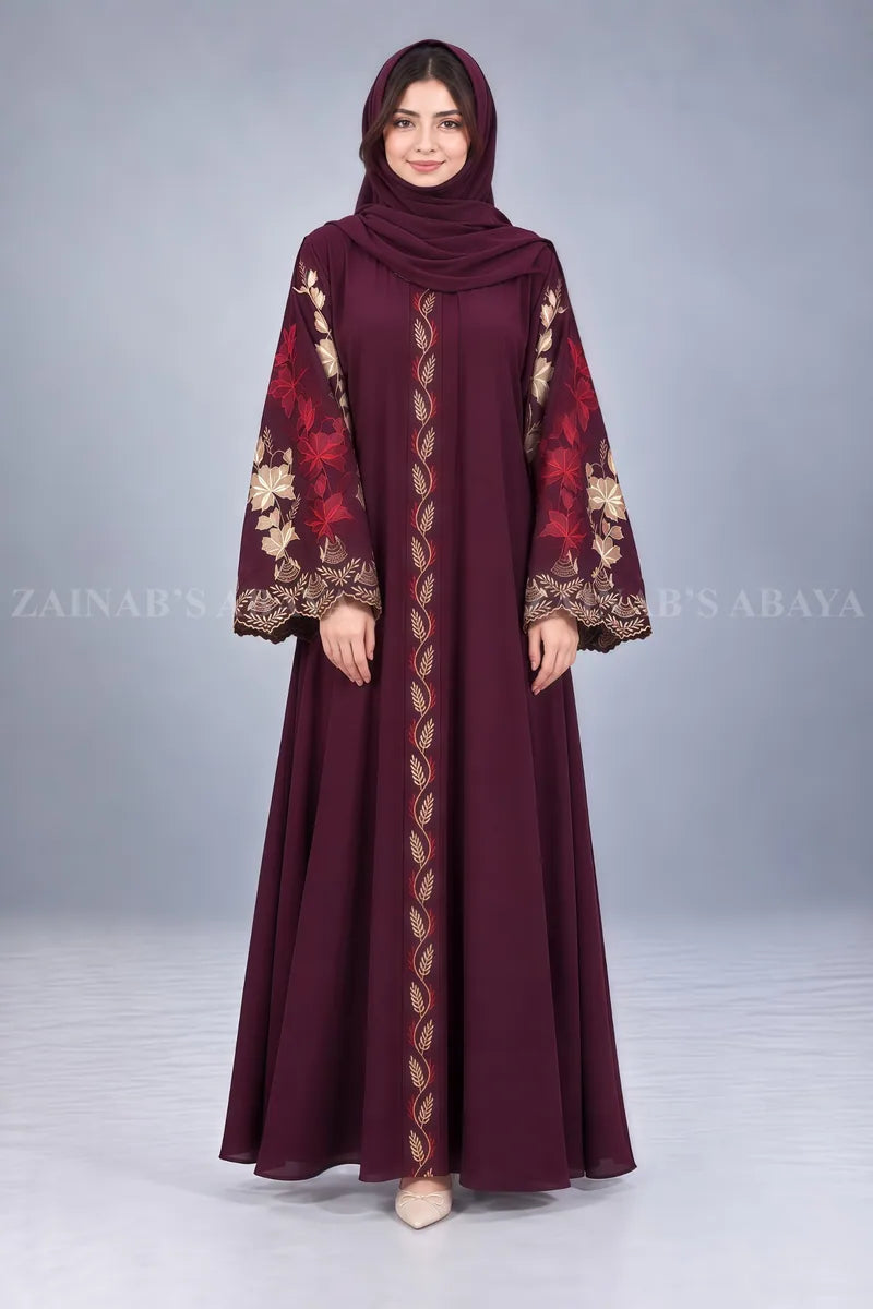 Stylish Embroidered Front Open Abaya for Women OL-490 – product view 1 | Zainab Designer Abaya