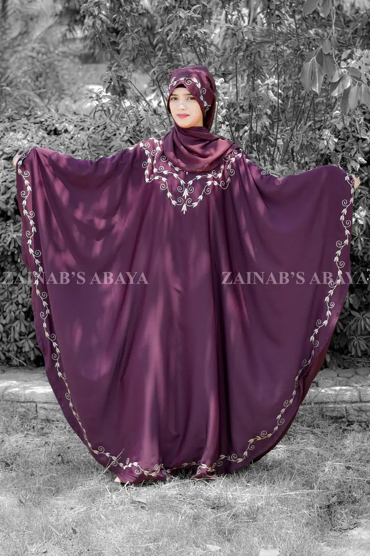 Kaftan Abaya with Embroidery on Front and Borders  OL-930 – OL-0930 – product view 2 | Zainab Designer Abaya