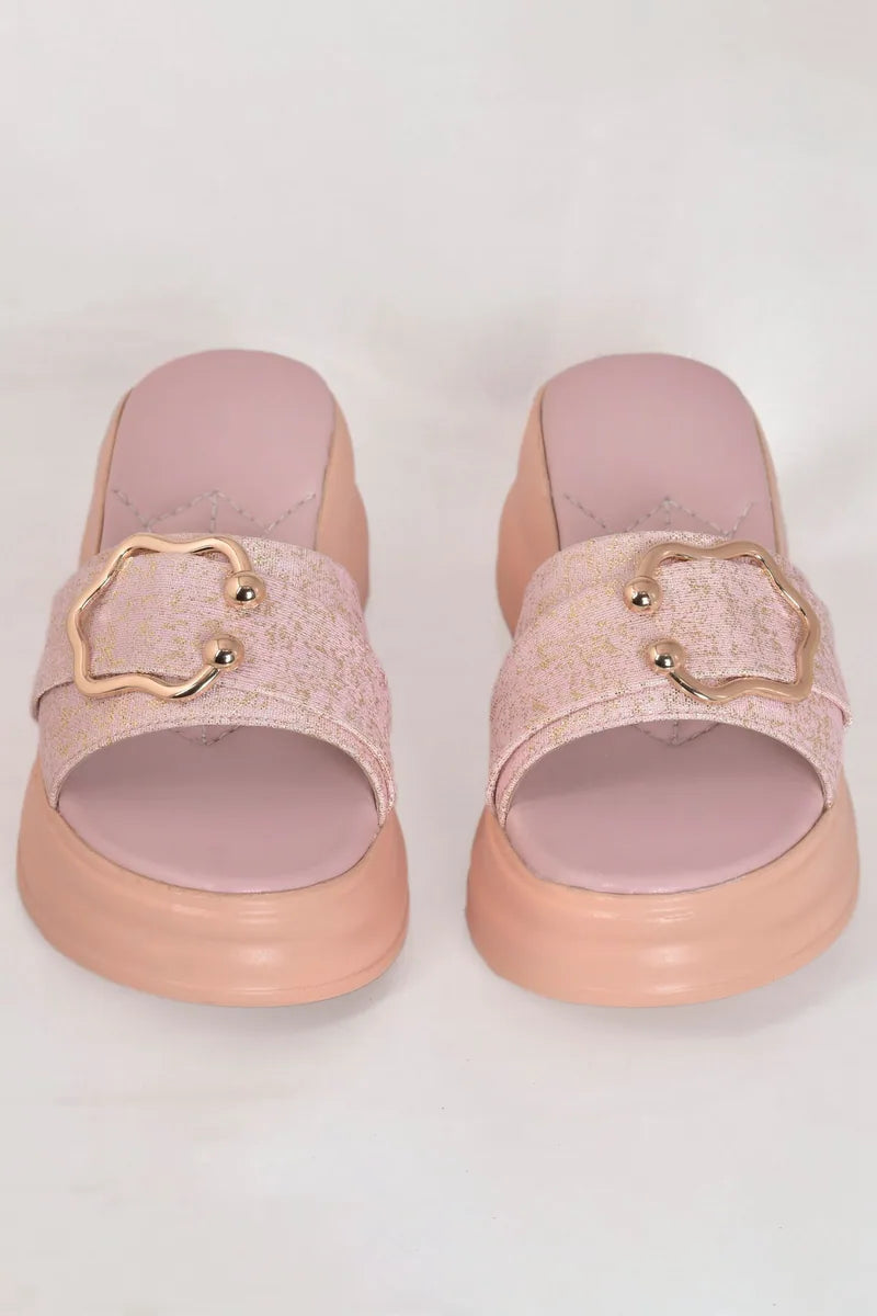 Pink Petal Glide Women Platform Slipper Z 201 - Image 2 | Zainab Designer Abaya