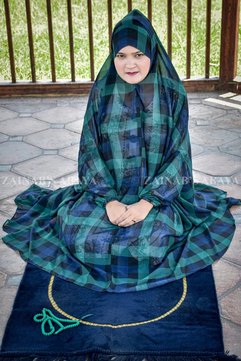 Chiffon Namaz Chadar with Check Style ACC-045 | Zainab Designer Abaya