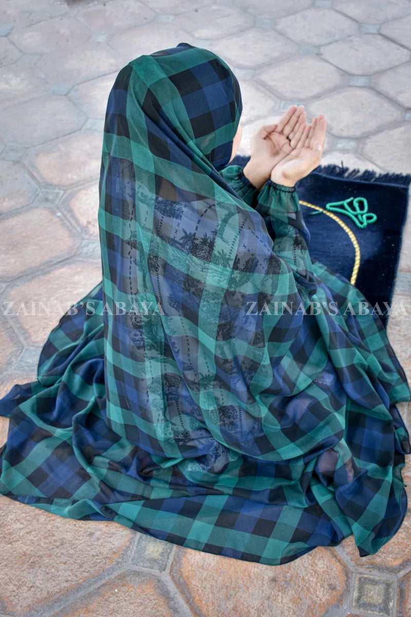 Polka Dot Printed Chiffon Namaz Chadar Acc-45 additional product view | Zainab Designer Abaya