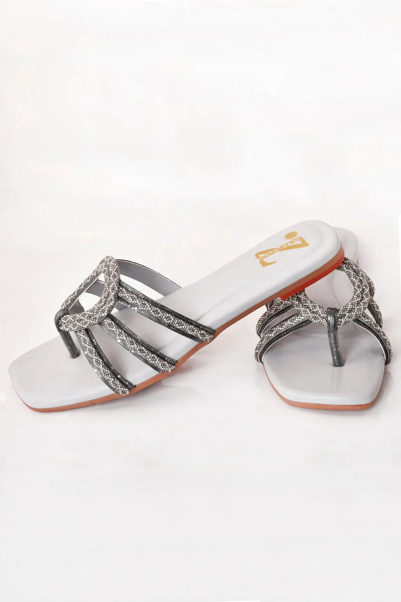 Glaming Formal Women Slipper Z-104 – Light Grey additional view 3 | Zainab Designer Abaya