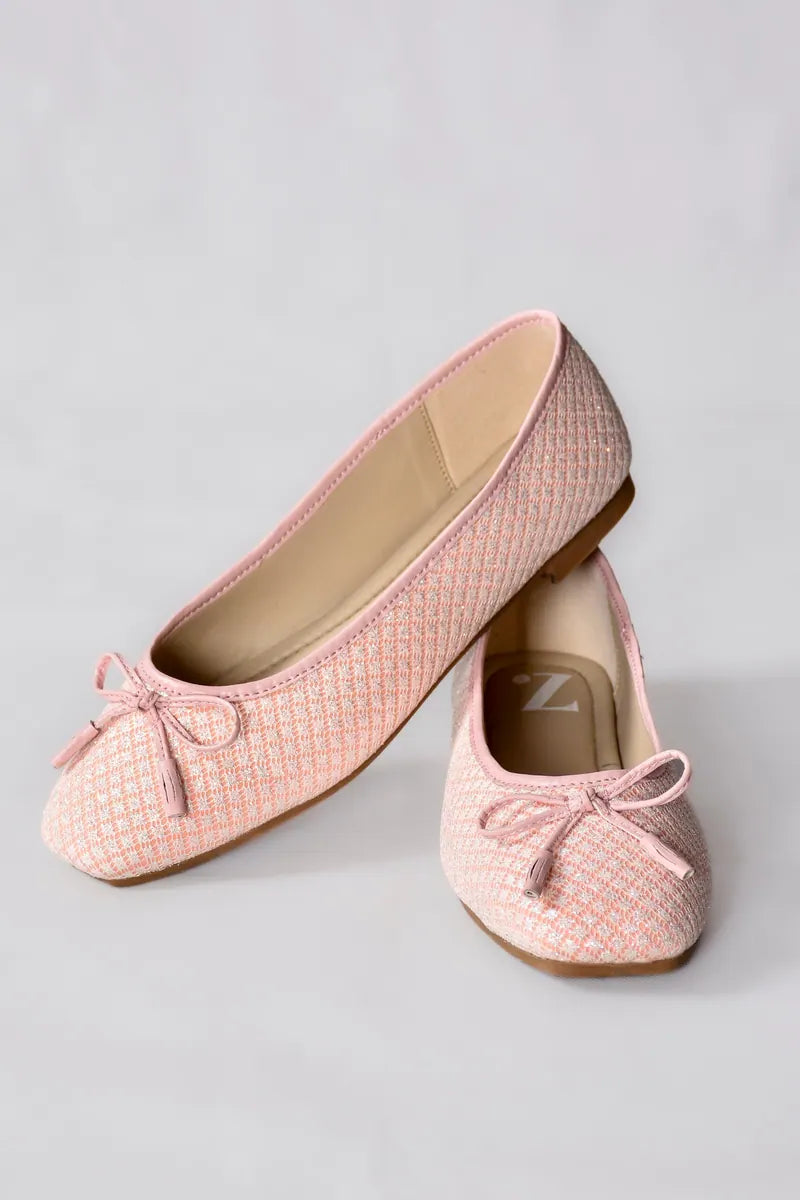 Twinkle Spark Ladies Pumps Shoes Z 401 – Pink – angled view | Zainab Designer Abaya
