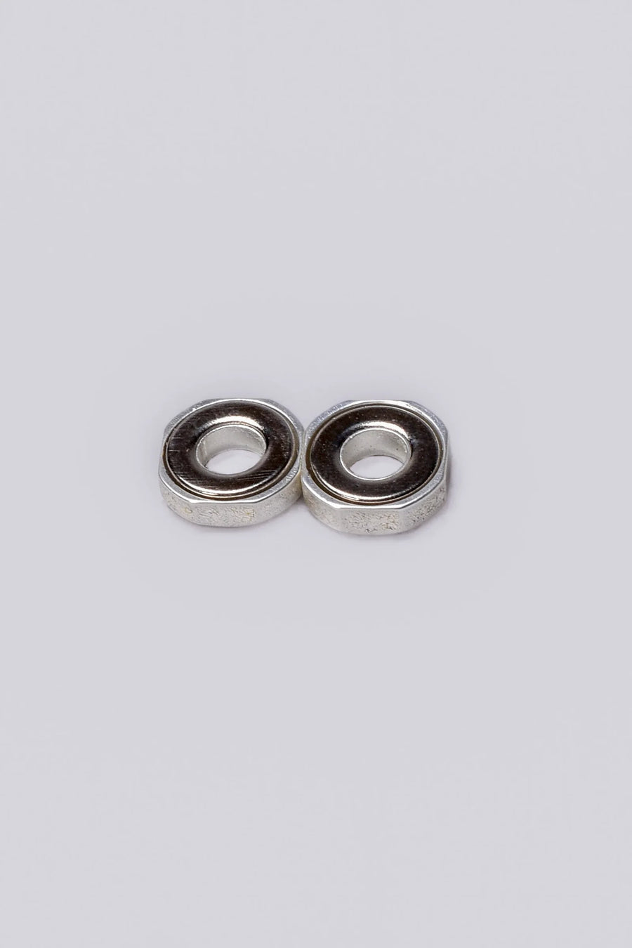 Silver Round Abaya Magnets Pair - Acc-312 – product view | Zainab Designer Abaya