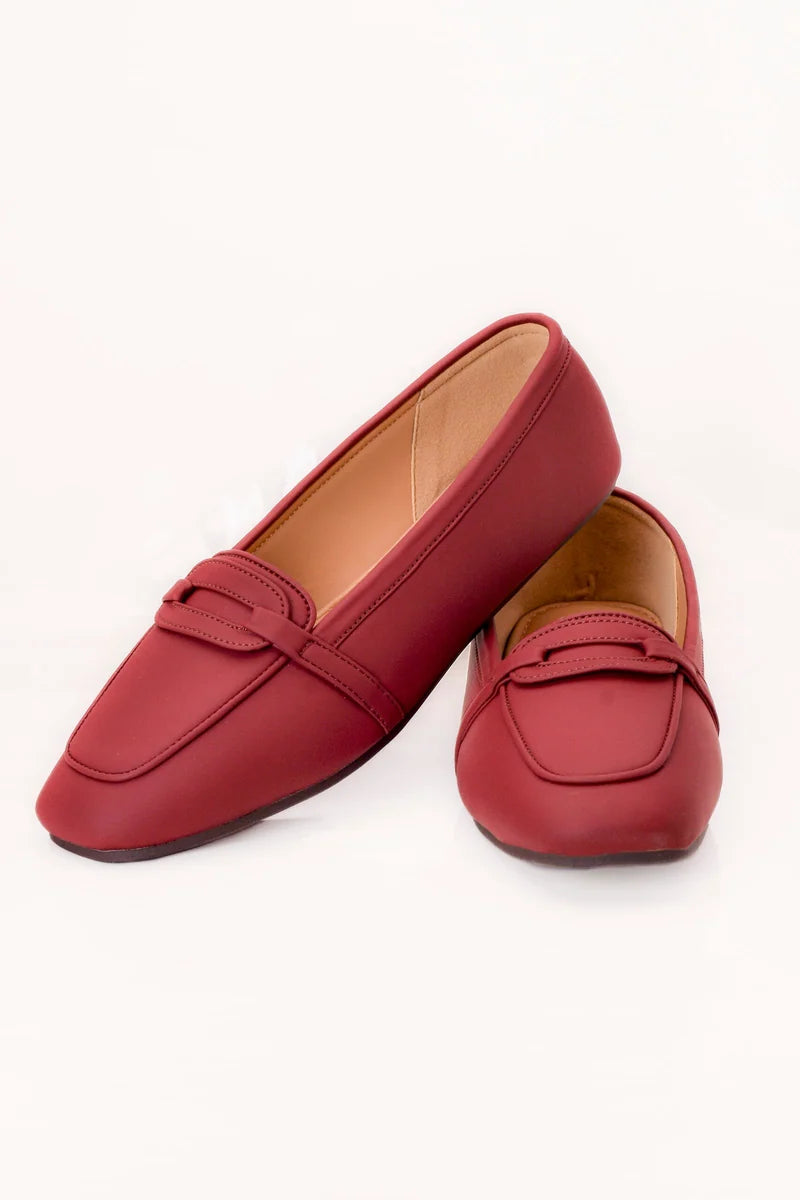 Maroon Classic Ladies Pumps Z 403 – Maroon – full product view | Zainab Designer Abaya