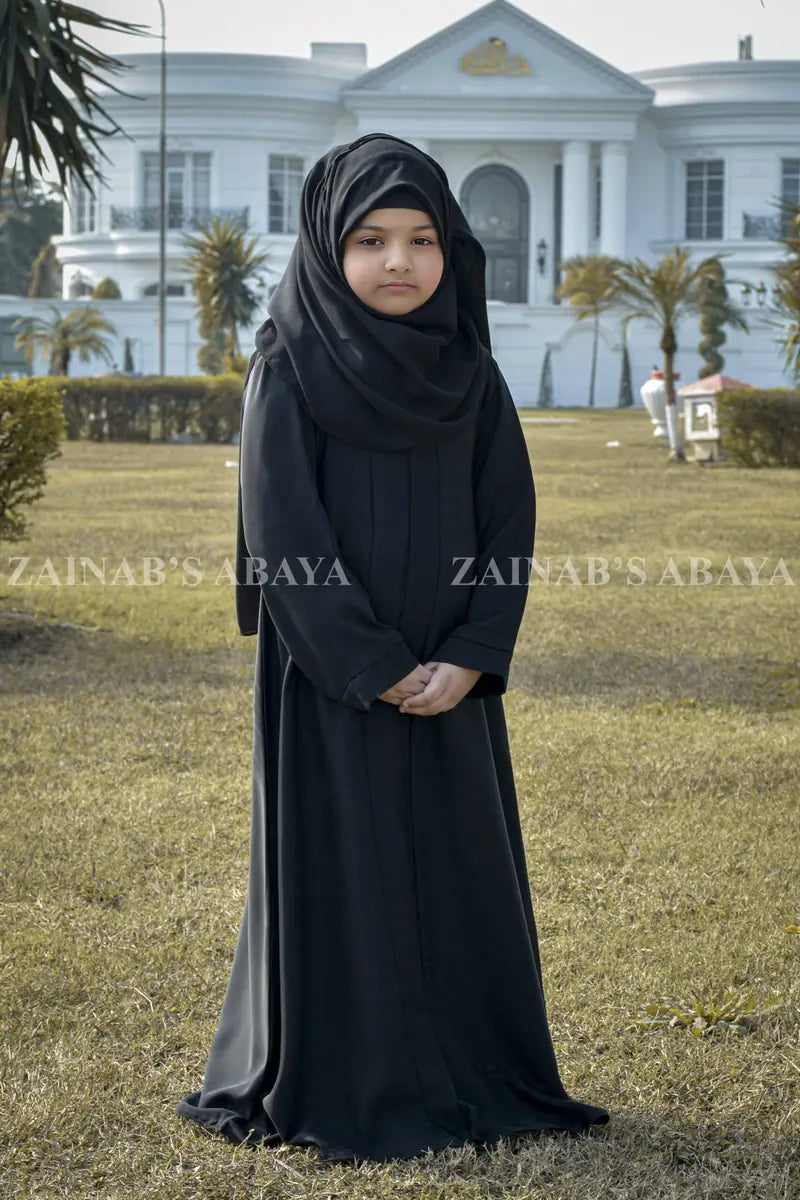 Black Abaya for Kids OL-753 – Black – product view 4 | Zainab Designer Abaya