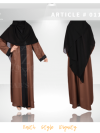 Nida Front Open Color Abaya ,Piping Work Strip Work On Front And Sleeves – 0119