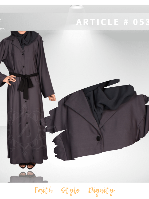 Nida Coat Style Abaya with Black Belt – 0553