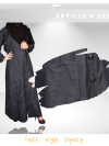 Denim Front Open Abaya with Single Pocket on Front – 0592