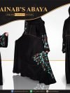 Nida Black Umbrella Gown Abaya, Hand Made Machine Embroidered – 0745