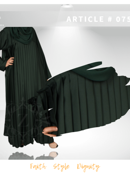 Nida Color Maxi Abaya with Plates Design on Front – 0759