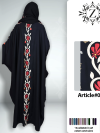 Nida Black Kaftan Abaya Hand Made Machine Embroidery on Sleeves & Back – 0799