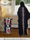 Nida Black Kaftan Abaya Hand Made Machine Embroidery on Sleeves & Back – 0799
