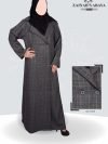 Wool Coat Style Abaya With Chiffon Staller - 0800