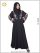 Nida Color Maxi Abaya, Machine Embroidery on both sides and sleeves - 0906