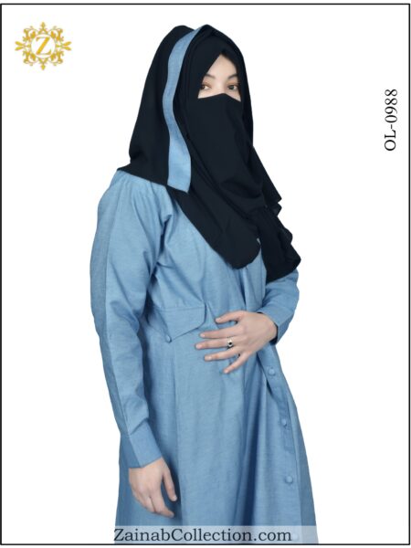 Frock Styled Denim Abaya - Yasmeen Boutique Abaya