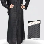 Dual side chiffon printed abaya with a flowing and elegant design, offering a stylish and modern look.