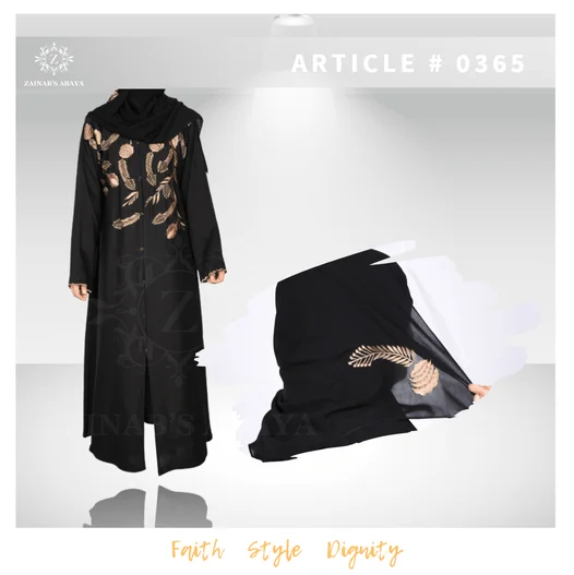 Front Open Gown Abaya Front open gown abaya with intricate embroidery on the front, offering a modest and elegant design.