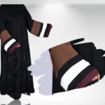 Nida front open abaya with stylish pleated design on the sleeves, offering a modern and modest look.