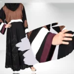 New umbrella abaya with plates on the upper half body, made from soft Nida fabric, offering a stylish and modest look.