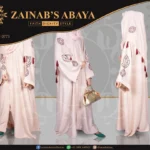 Color front open gown with intricate embroidery, offering a stylish and modest look.