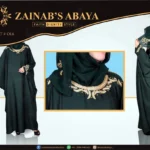 Color butterfly abaya with intricate Zardozi work on the neck and sleeves, offering a luxurious and elegant design.